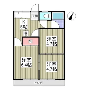 リブレス桐生堤町B【203号室】の間取り