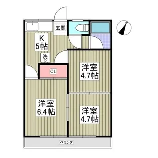 リブレス桐生堤町B【202号室】の間取り