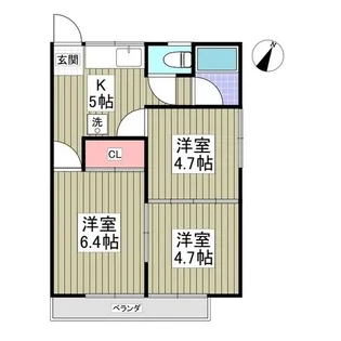 リブレス桐生堤町B【201号室】の間取り