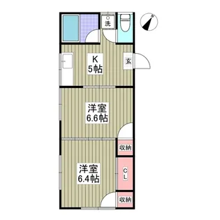 リブレス桐生堤町B【105号室】の間取り