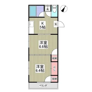 リブレス桐生堤町B【205号室】の間取り