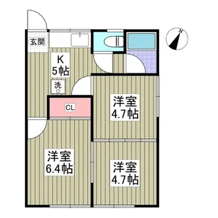 リブレス桐生堤町B【101号室】の間取り
