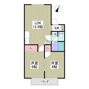 リブレス桐生堤町A【2階】の間取り
