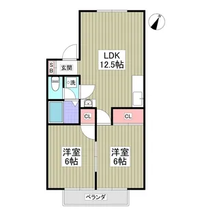 リブレス桐生堤町A【2階】の間取り
