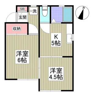 レインボーフラット【1階】の間取り