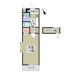 くれよんハウス【208号室】の間取り