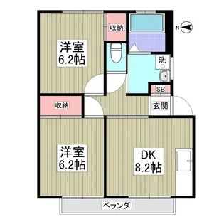 第二ひさごハイツ【1階】の間取り