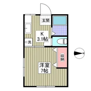 プランドール鶴田 旧カーサー羽黒台【1階】の間取り