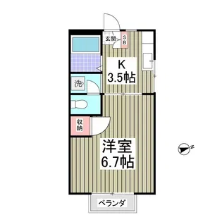 パステルハイツ【109号室】の間取り