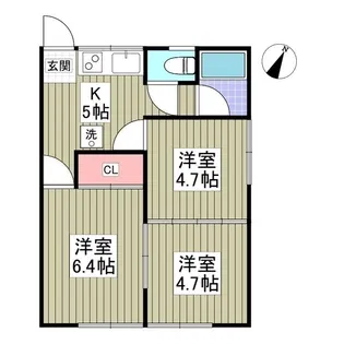 リブレス桐生堤町B【1階】の間取り