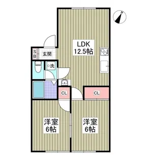 リブレス桐生堤町A【1階】の間取り