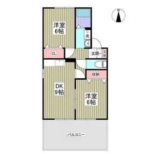 ビューハイツ高浜【1階】の間取り