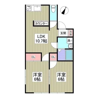 リブレス桐生堤町A【1階】の間取り