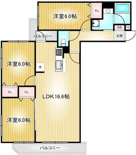 KDX泉レジデンス【3階】の間取り