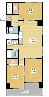 ユニバースビル【4階】の間取り