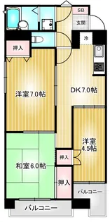 ゲストハウスレインボー伏見【7階】の間取り