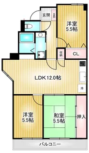 サンメゾン八熊【11階】の間取り