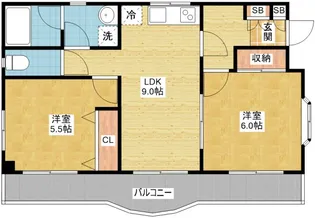 ハイネス竹越【2階】の間取り