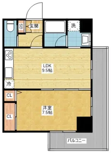 ゴールドハイツ渡辺【8階】の間取り