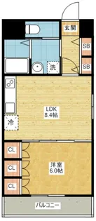 ゴールドヒルズ渡辺【8階】の間取り