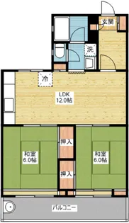 二葉レヂデンス【3階】の間取り
