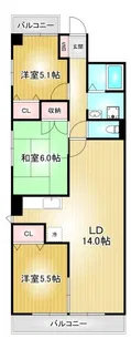ユーハウス鶴舞Ⅱ【8階】の間取り