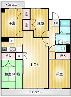 山王住宅S棟【5階】の間取り