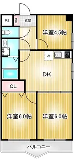 ファンシービル岩間【4階】の間取り