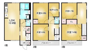 愛知県名古屋市中村区大日町【一戸建】の間取り