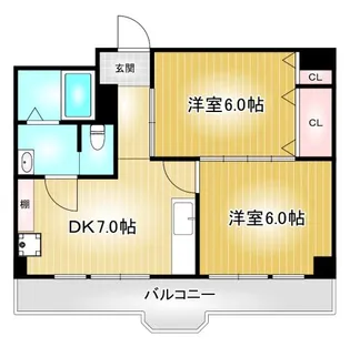 清水ハイツ【2階】の間取り