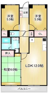 サンメゾン八熊【9階】の間取り