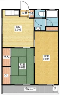 石田ハイツ【4階】の間取り