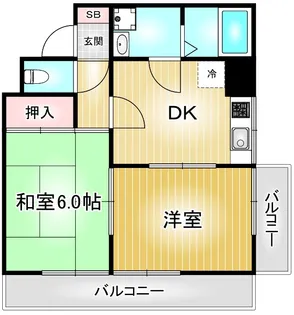 ユーハウス六番町【9階】の間取り