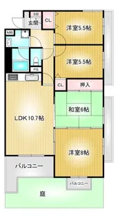 桜山スカイマンション【1階】の間取り