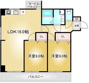 エシール白川【6階】の間取り