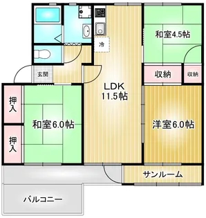 天白第一住宅1号棟【4階】の間取り
