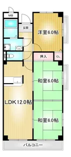 グランドヒルズ小碓7番館【5階】の間取り