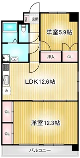 グレイスコート千代田【9階】の間取り