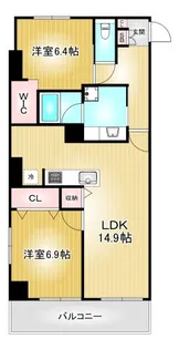 C.P.主税町レジデンス【2階】の間取り