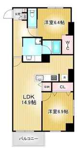 C.P.主税町レジデンス【2階】の間取り