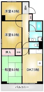 コスモハイム七番町【4階】の間取り