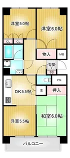 ライオンズマンション鶴舞【4階】の間取り