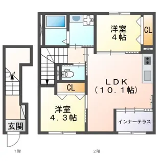 アルバ西岡本【2階】の間取り