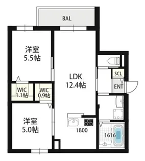 ホワイトガーデン西宮中島町【3階】の間取り