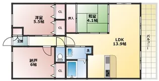 レジェンダリー甲子園浦風町【1階】の間取り