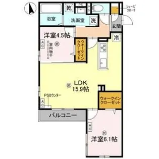 クラシスト甲子園一番町II【3階】の間取り