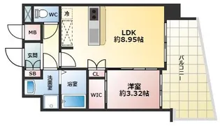 セレニテ甲子園プリエ【3階】の間取り