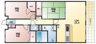 甲子園三番町ハイツ【5階】の間取り