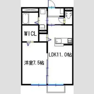 フレッツァ西宮堤町【1階】の間取り