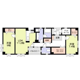 モンクレール夙川【1階】の間取り